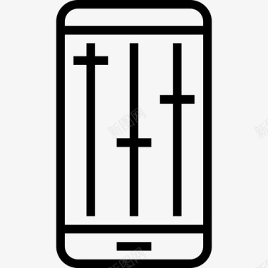 智能手机网页3线性图标图标