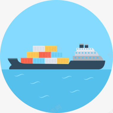 货船全球物流2号圆形图标图标