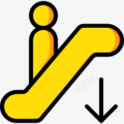 黄色扶梯自动扶梯酒店服务5黄色图标高清图片