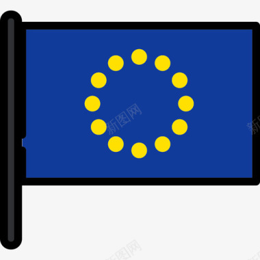 欧盟旗帜收藏2桅杆图标图标