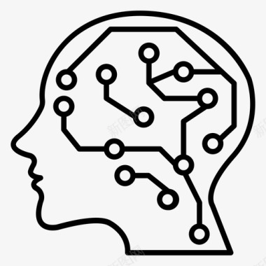 人脑创造者神经图标图标