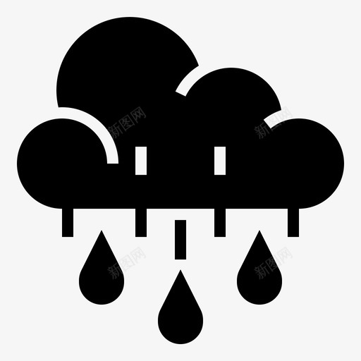 冰雹云雨图标svg_新图网 https://ixintu.com 云 冰雹 天气 天气字形 季节 雨