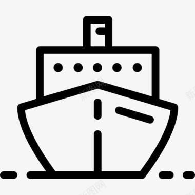 船冒险和旅行直线图标图标