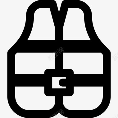 救生衣休闲套装直线型图标图标