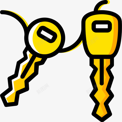 车钥匙运输4黄色图标svg_新图网 https://ixintu.com 车钥匙 运输4 黄色