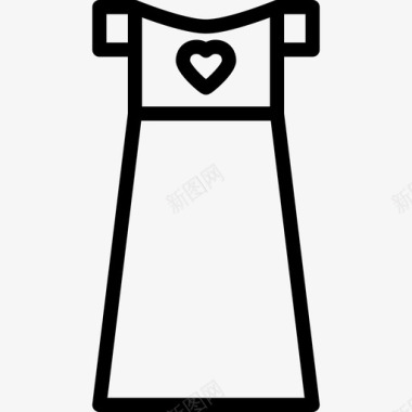 连衣裙情人节系列直线型图标图标
