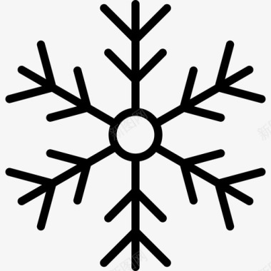 雪花冬季运动直线型图标图标