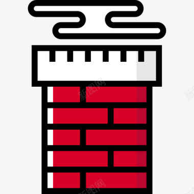 烟囱圣诞13线性颜色图标图标