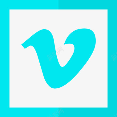 Vimeo社交媒体徽标套装扁平图标图标