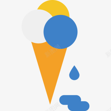 冰淇淋食物暑假颜色图标图标