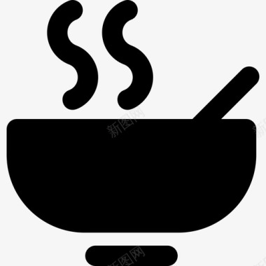 汤固体食物填充图标图标