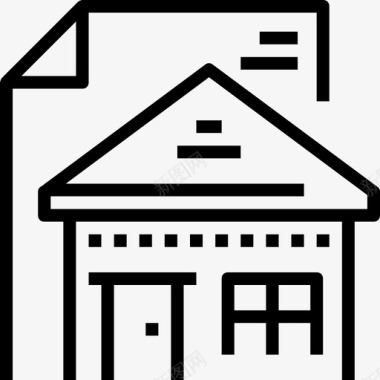 财产房地产和建筑物直线图标图标