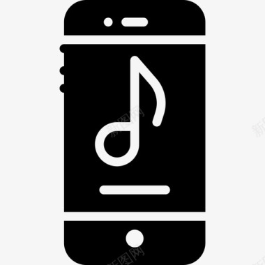 智能手机音乐7填充图标图标