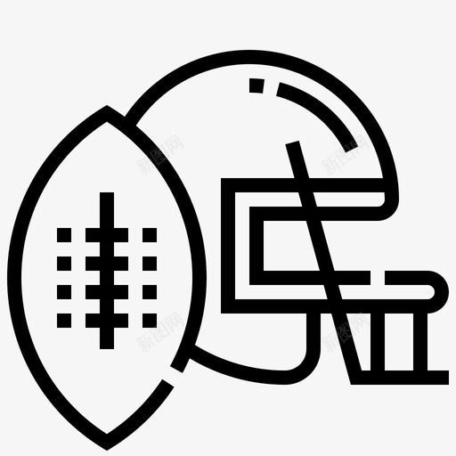 美式足球头盔防护图标svg_新图网 https://ixintu.com 头盔 橄榄球 美式足球 运动路线 防护