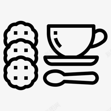 咖啡休息饼干图标图标