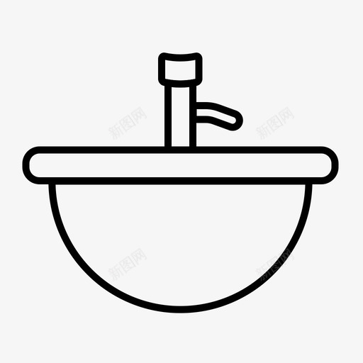 洗脸盆浴室洗手盆图标svg_新图网 https://ixintu.com 家庭家具 水龙头 洗手盆 洗脸盆 洗衣房 浴室