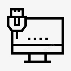 USB显示监控局域网液晶显示器端口图标高清图片