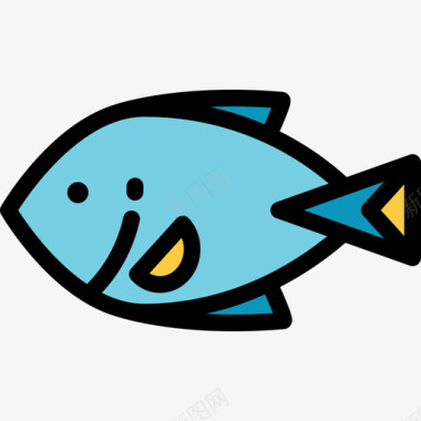 鱼海洋生物2线状颜色图标图标