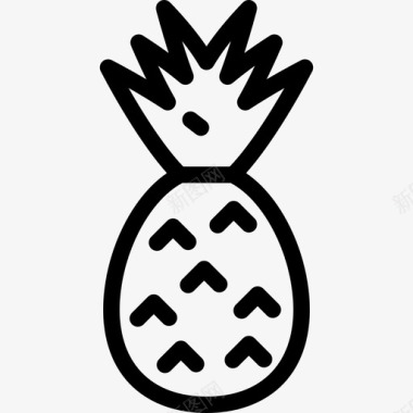 菠萝食品和餐厅直系图标图标