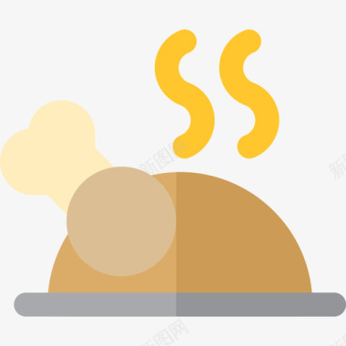烤鸡食物颜色平淡图标图标
