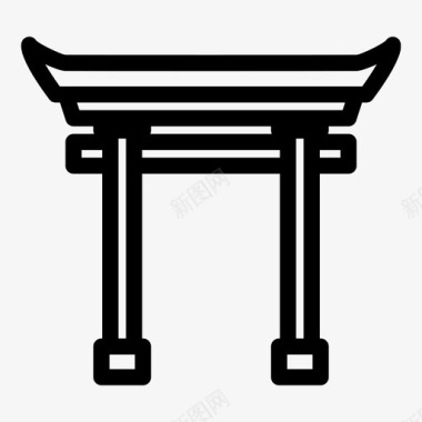 神道教拱门宗教图标图标