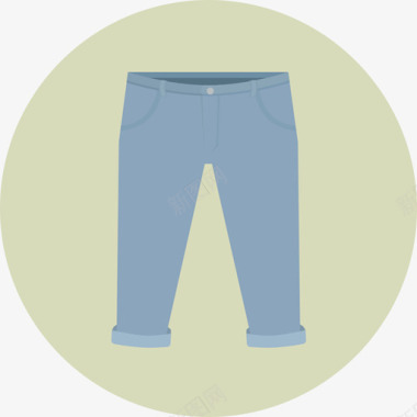 裤子衣服和鞋类圆形扁平图标图标