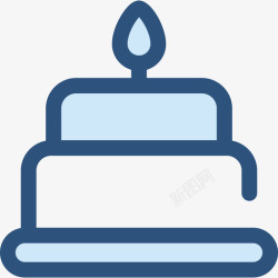 生日派对图标生日蛋糕生日派对12蓝色图标高清图片