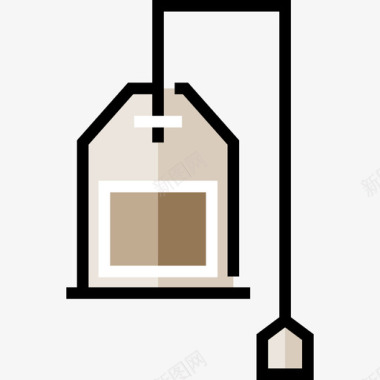 茶包咖啡店元素2线性颜色图标图标