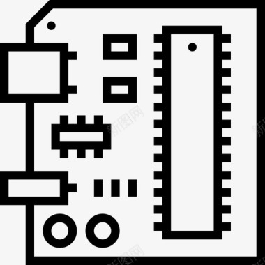 线路板机器人工程线性图标图标