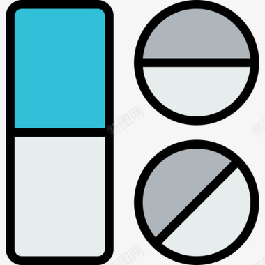 药物健康和医学线性颜色图标图标