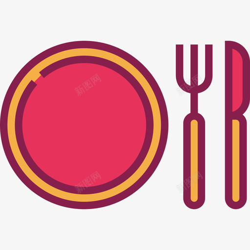 餐具生日派对8线性颜色图标svg_新图网 https://ixintu.com 生日派对8 线性颜色 餐具