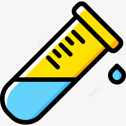 试管科学9黄色图标svg_新图网 https://ixintu.com 科学9 试管 黄色