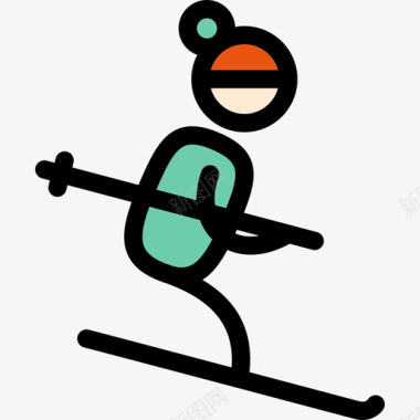 滑雪运动运动元素图标图标