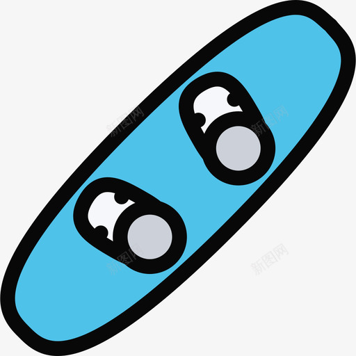 滑雪板运动装备4彩色图标svg_新图网 https://ixintu.com 彩色 滑雪板 运动装备4