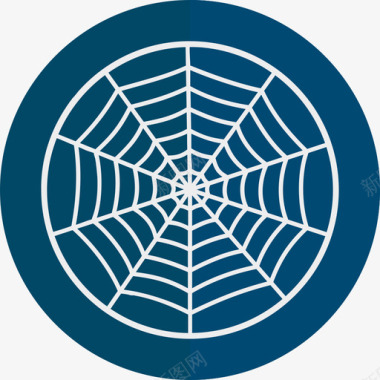 蜘蛛网万圣节5圆形平面图标图标