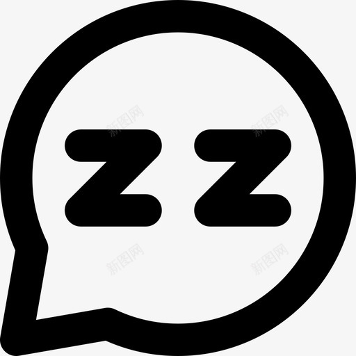 梦休息元素3线性图标svg_新图网 https://ixintu.com 休息元素3 梦 线性