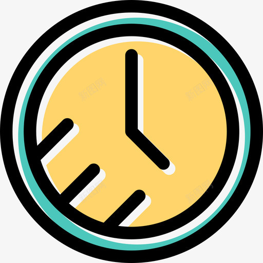 时钟商务和办公元素线性颜色图标svg_新图网 https://ixintu.com 商务和办公元素 时钟 线性颜色