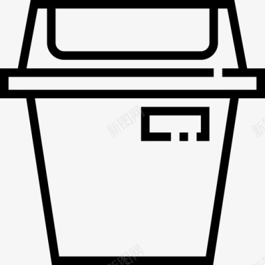垃圾箱清洁2线性图标图标