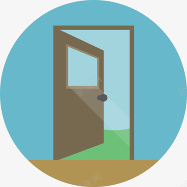 门房地产和家具圆形平面图标图标