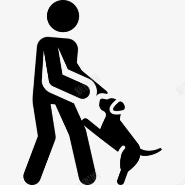 狗狗训练象形图填充图标图标