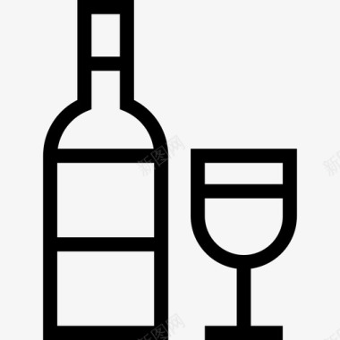 葡萄酒烧烤系列直系图标图标
