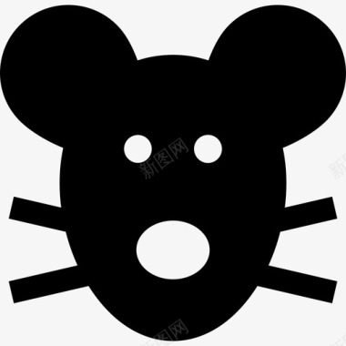 老鼠动物7填充图标图标