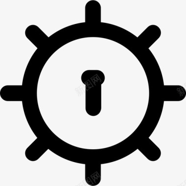 钥匙孔安全图标集合粗体圆形图标