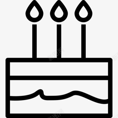生日蛋糕生活方式直系图标图标
