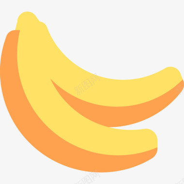 香蕉食品和餐厅元素扁平图标图标