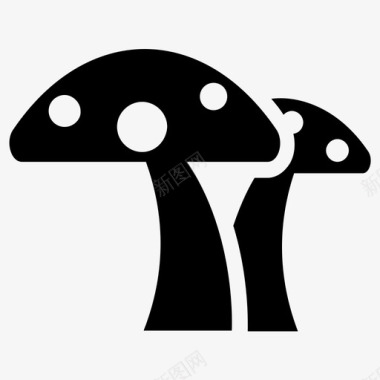 蘑菇中餐毒菌图标图标