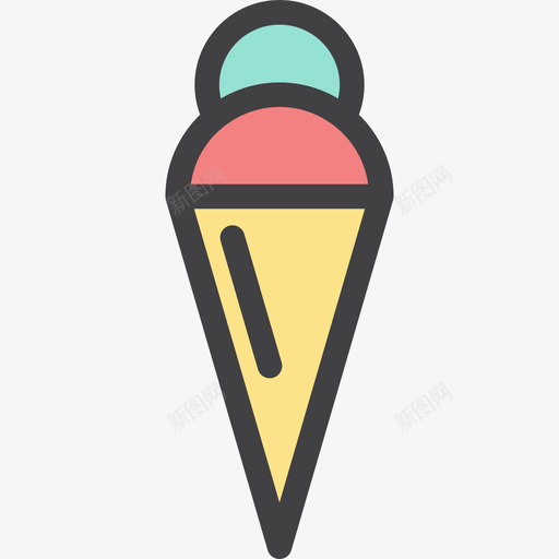 冰淇淋暑假4线性颜色图标svg_新图网 https://ixintu.com 冰淇淋 暑假4 线性颜色