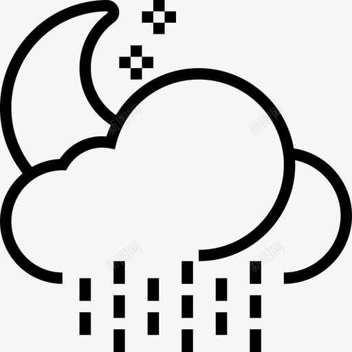 下雨22号天气线性图标svg_新图网 https://ixintu.com 22号天气 下雨 线性