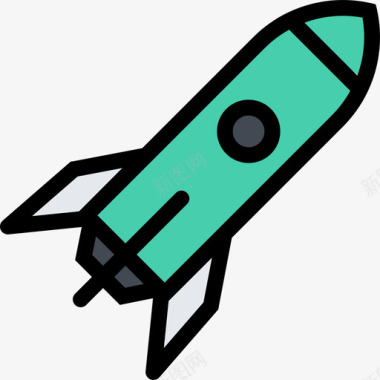 火箭太空与科学2彩色图标图标