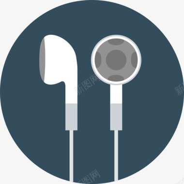 耳机音乐娱乐圆形平面图标图标